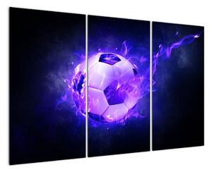 Hořící fotbalový míč - obraz (120x80cm)