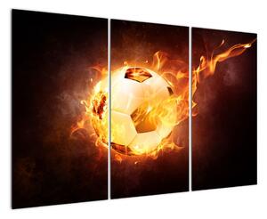 Obraz hořícího fotbalového míče (120x80cm)