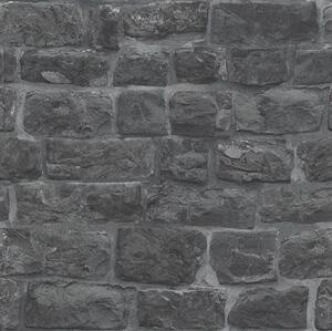 Vliesové tapety na zeď Eyecatcher 5818-15, rozměr 10,05 m x 0,53 m, kamenná zeď tmavě šedá, Erismann