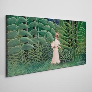 Obraz na plátně Obraz na plátně Džungle žena listy