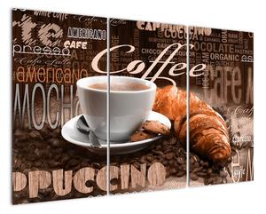 Káva s croissantem - obraz (120x80cm)