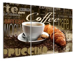 Káva s croissantem - obraz (120x80cm)