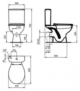 Ideal Standard Vidima WC mísa s nádržkou a sedátkem - komplet, bílá W835201