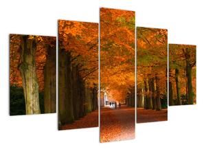 Obraz - cesty lesem na podzim (150x105cm)
