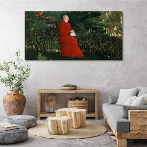 Obraz na plátně Obraz na plátně Žena stromy keřů