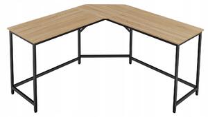Rohový psací stůl Oskar LWD073B11 149 x 50 x 76 cm, černý, dub sonoma