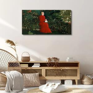 Obraz na plátně Obraz na plátně Žena stromy keřů