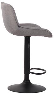Barová židle Haugo - látkové čalounění - černý rám | světlá šedá