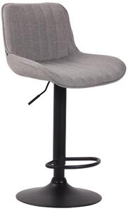 Barová židle Haugo - látkové čalounění - černý rám | světlá šedá