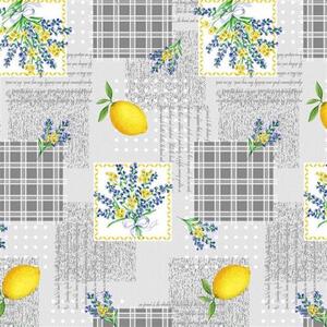 Ubrus PVC 3581049, metráž, 20 m x 140 cm, citróny s květinami, IMPOL TRADE
