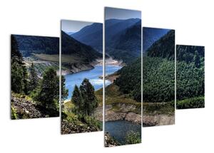 Obraz řeky mezi horami (150x105cm)