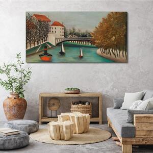 Obraz na plátně Obraz na plátně Městské lodě stromy
