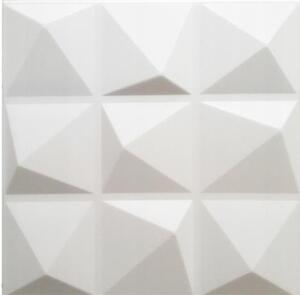 3D panel 0011, rozměr 50 cm x 50 cm, PYRAMIDS bílý, IMPOL TRADE