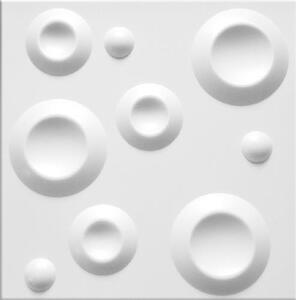 3D panel 0008, cena za kus, rozměr 50 cm x 50 cm, CIRCLES bílý, IMPOL TRADE