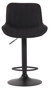 Barová židle Haugo - látkové čalounění - černý rám | černá