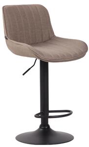 Barová židle Haugo - látkové čalounění - černý rám | taupe