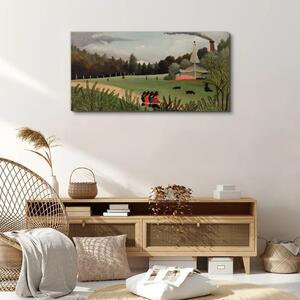 Obraz na plátně Obraz na plátně Moderní vesnický les
