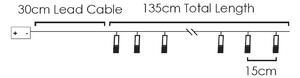 ACA DECOR LED Vánoční girlanda - Lístečky měděné, teplá bílá, 3xAA, 160 cm