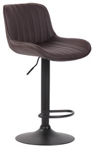 Barová židle Haugo - umělá kůže - černý rám | hnědá