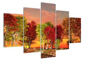 Obraz přírody - barevné stromy (150x105cm)