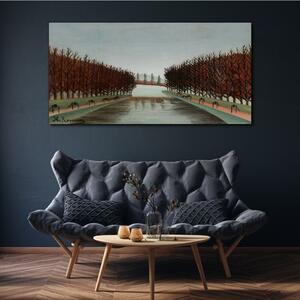 Obraz na plátně Obraz na plátně Park stromy řeka obloha