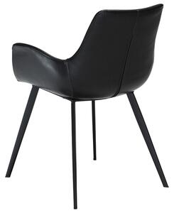 ​​​​​Dan-Form Vintage černá koženková jídelní židle DAN-FORM Hype s područkami