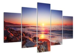 Moderní obraz - západ slunce nad mořem (150x105cm)