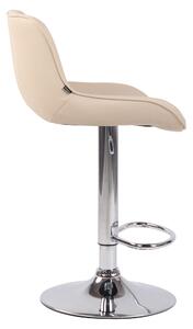 Barová židle Haugo - umělá kůže - chromovaný rám | krémová
