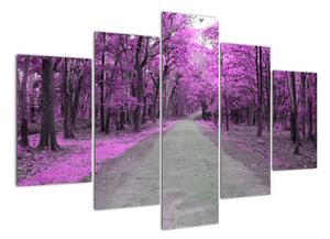 Moderní obraz - fialový les (150x105cm)
