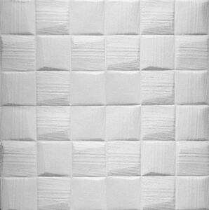 Samolepící pěnové 3D panely 0030, rozměr 70 x 69 cm, 3D čtverce bílé, IMPOL TRADE