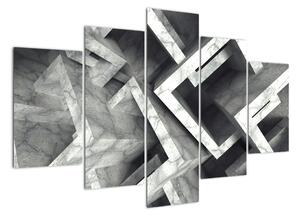 Abstraktní černobílý obraz (150x105cm)