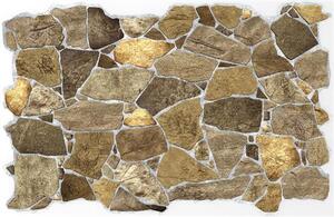 Obkladové panely 3D PVC 56618, rozměr 984 x 633 mm, tloušťka 0,6 mm, ukládaný kámen hnědý, REGUL