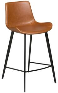 Dan-Form Koňakově hnědá koženková barová židle DanForm Hype 65 cm