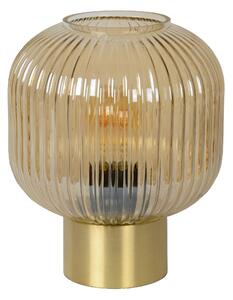 LUCIDE Stolní retro lampa Malot Amber Ø 20 cm