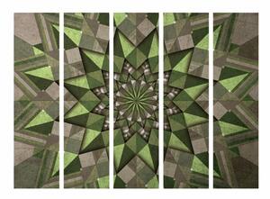 Paraván mandala zelený květ Velikost (šířka x výška): 135x172 cm