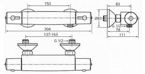 Ideal Standard ISPRCHTSET Sprchový set termo baterie + příslušenství