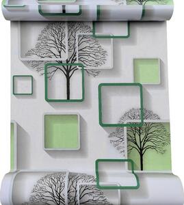 Samolepící fólie stromy s rámečky s 3D efektem zelené 45 cm x 10 m IMPOL TRADE T25 samolepící tapety