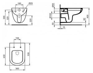 Ideal Standard Tempo WC závěsné Rimless T041501