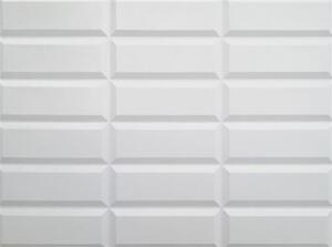 Obkladové panely 3D PVC 12, rozměr 440 x 580 mm, obklad bílý s bílou spárou, IMPOL TRADE