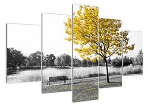 Obraz žlutého stromu v přírodě (150x105cm)