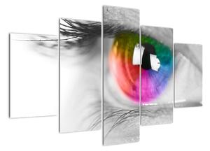 Moderní obraz: barevné oko (150x105cm)