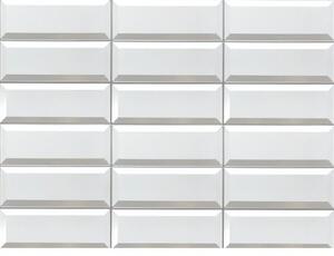 Obkladové panely 3D PVC 06, rozměr 440 x 580 mm, obklad bílý s šedou spárou, IMPOL TRADE