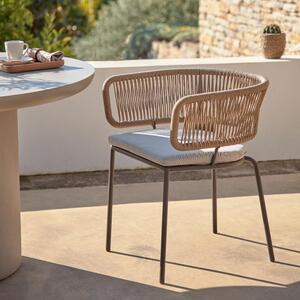 Béžová pletená zahradní židle Kave Home Nadin