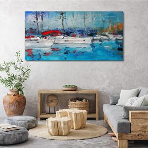 Obraz na plátně Obraz na plátně Přístavní lodě modrá voda
