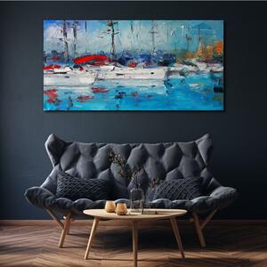 Obraz na plátně Obraz na plátně Přístavní lodě modrá voda