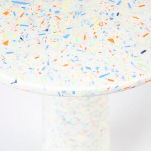 Bílý terazzo odkládací stolek ZUIVER VICTORIA 30 cm