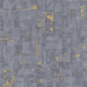 Vliesové tapety na zeď IMITATIONS 2 10179-10, rozměr 10,05 m x 0,53 m, moderní stěrka šedá se zlatými odlesky, Erismann