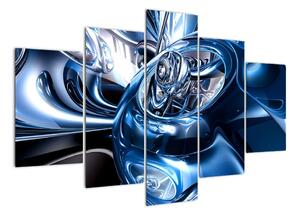 Modrý abstraktní obraz (150x105cm)