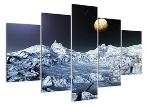 Obraz měsíční krajiny (150x105cm)