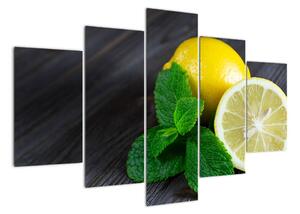Obraz citrónu na stole (150x105cm)